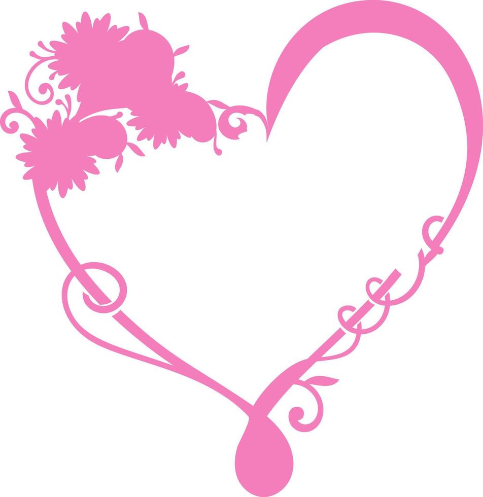 hearts with flowers, frames and decoration. vector