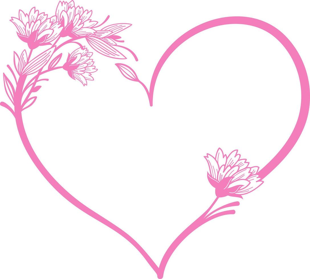 hearts with flowers, frames and decoration. vector