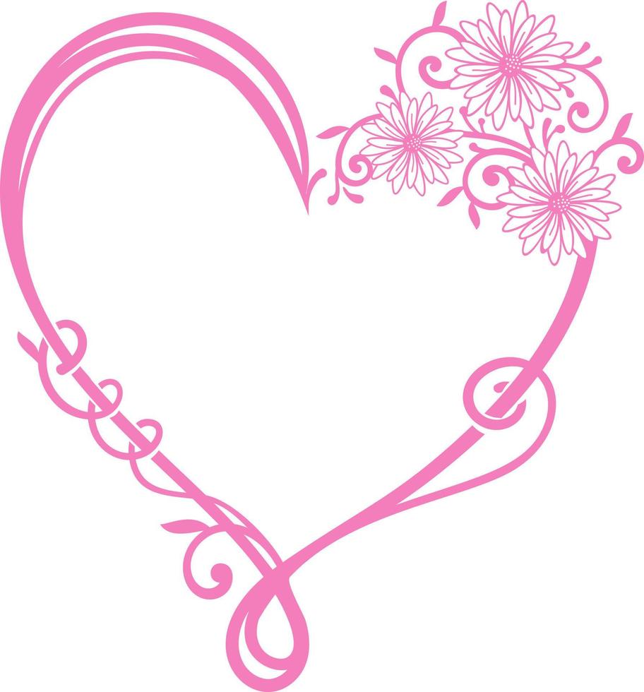 hearts with flowers, frames and decoration. vector