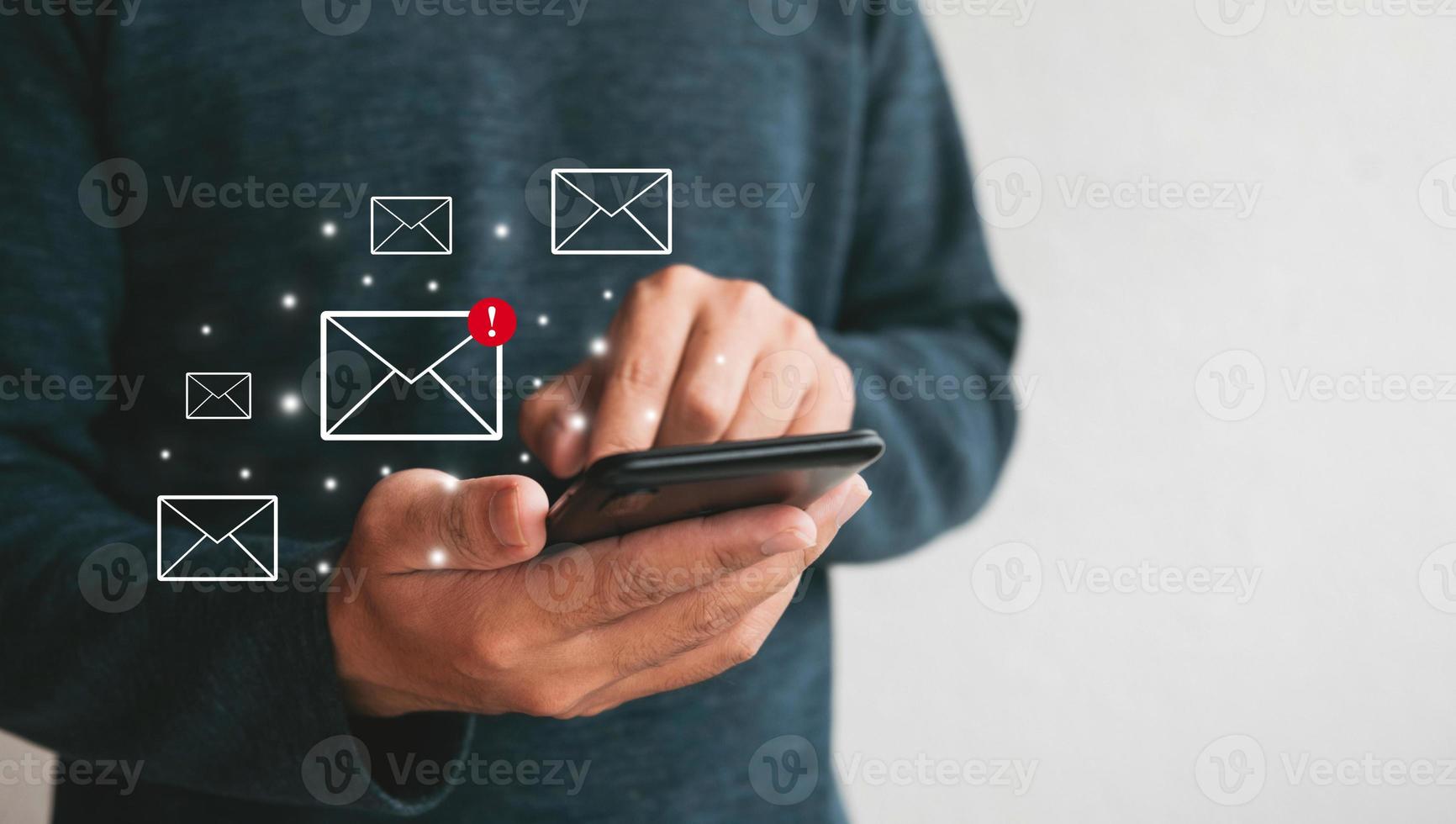 Close up hands holding smartphone. man using cellphone for marketing  and searching data and social media on internet.technology business investment concept photo