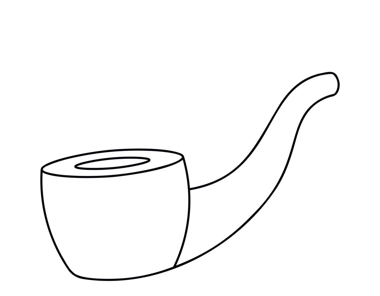 pipa de tabaco de un solo elemento. dibujar ilustraciones en blanco y negro vector