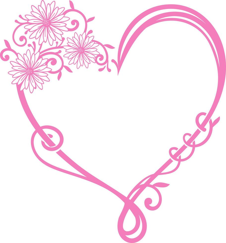 hearts with flowers, frames and decoration. vector