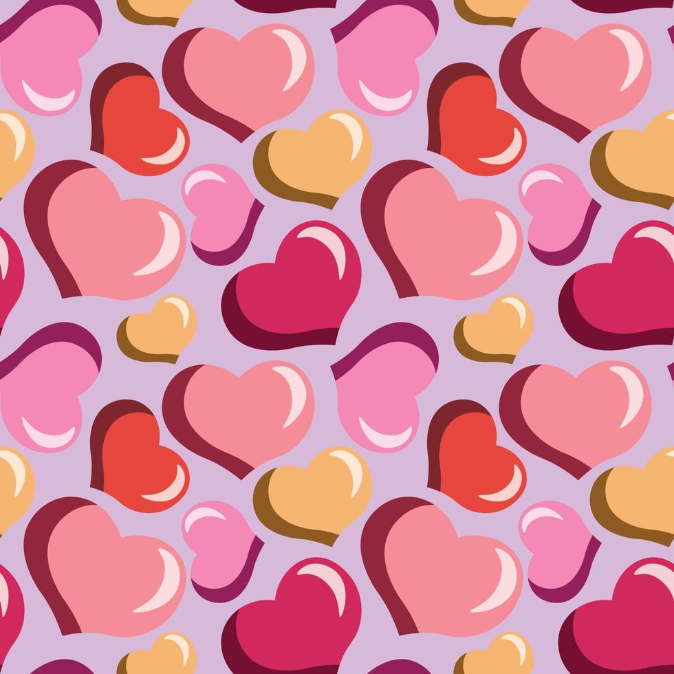 Seamless vector pattern with pastel pink heart