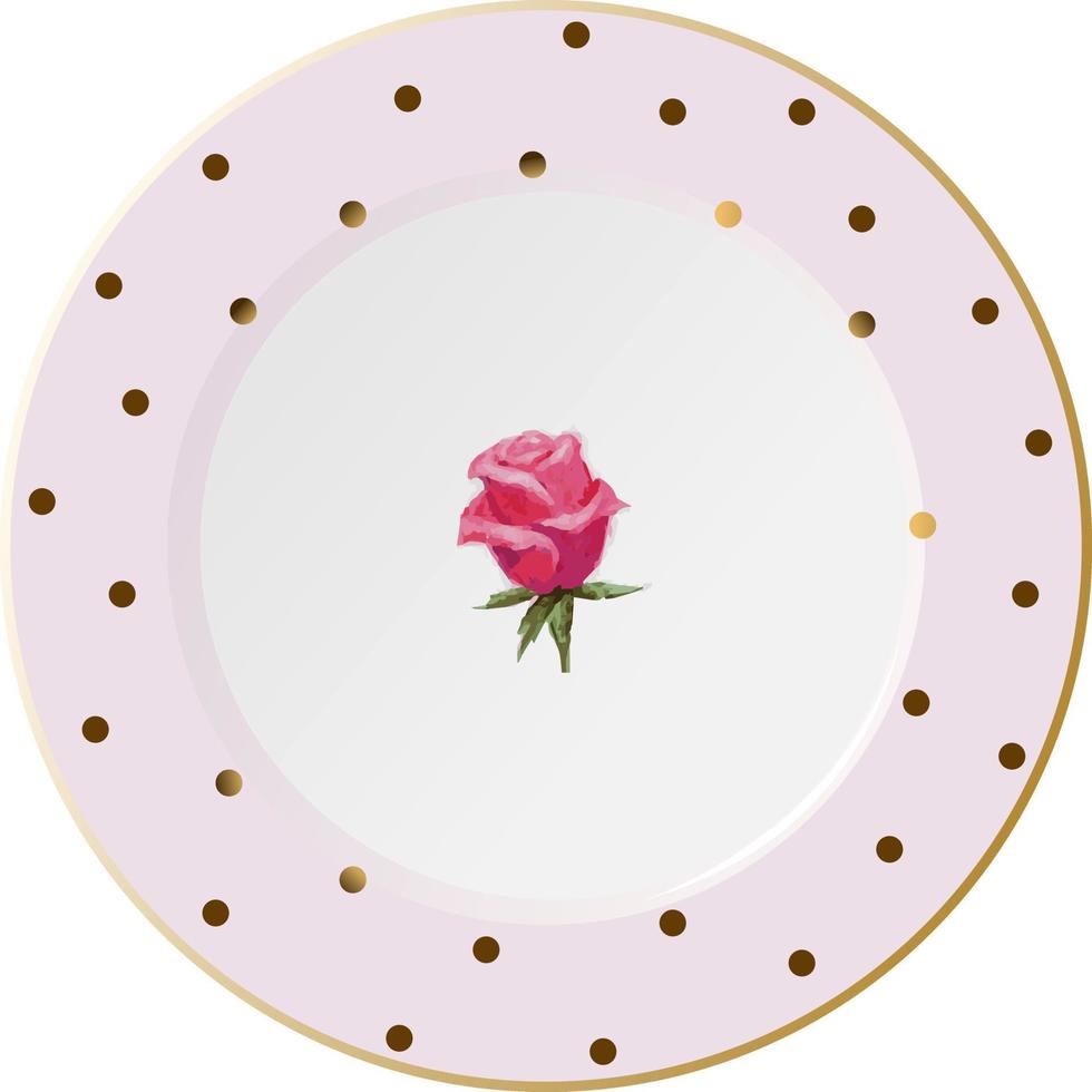 Vintage plate vector illustration