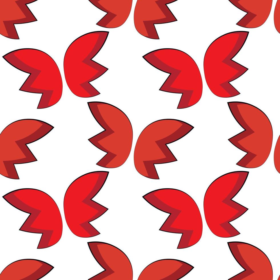 Seamless vector pattern with cartoon red wings