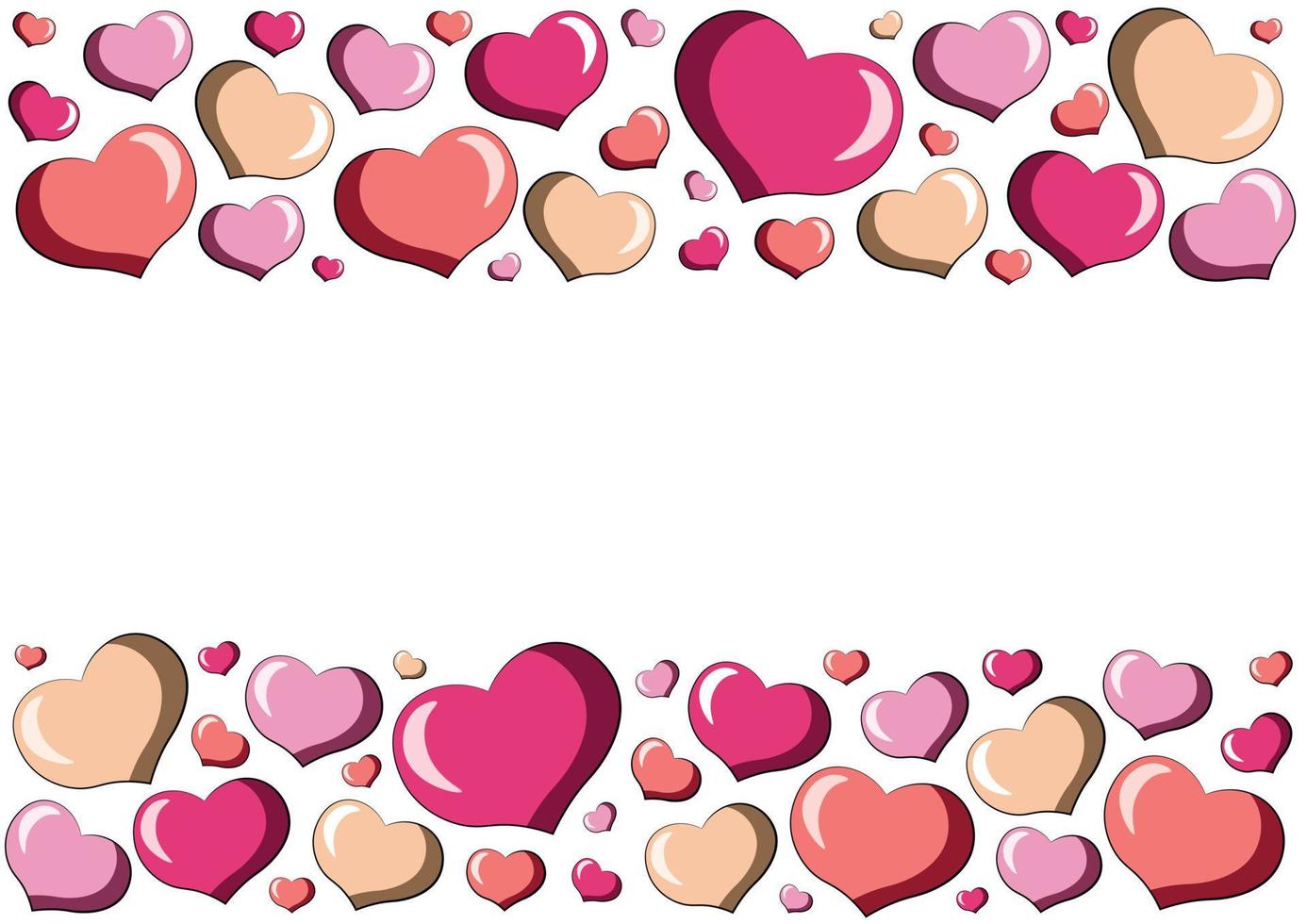 Banner in the form of a frame with hearts vector