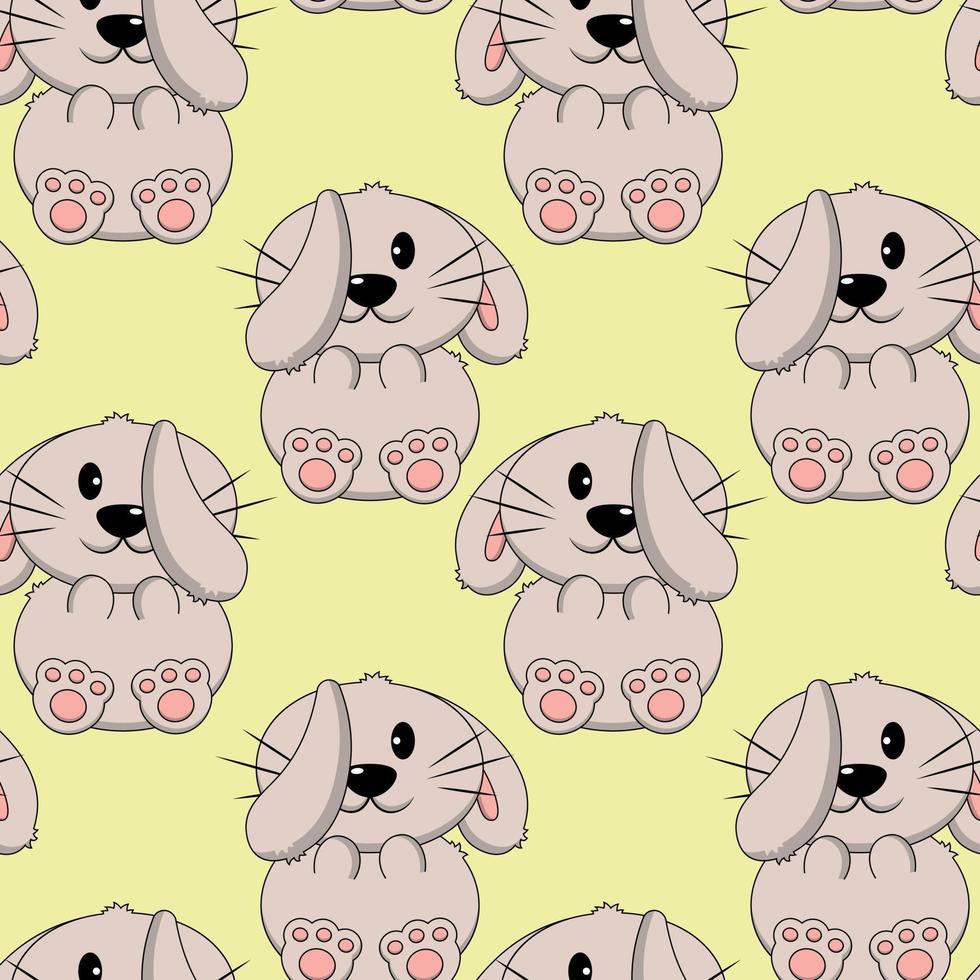 Seamless pattern with cute cartoon adorable Rabbit vector