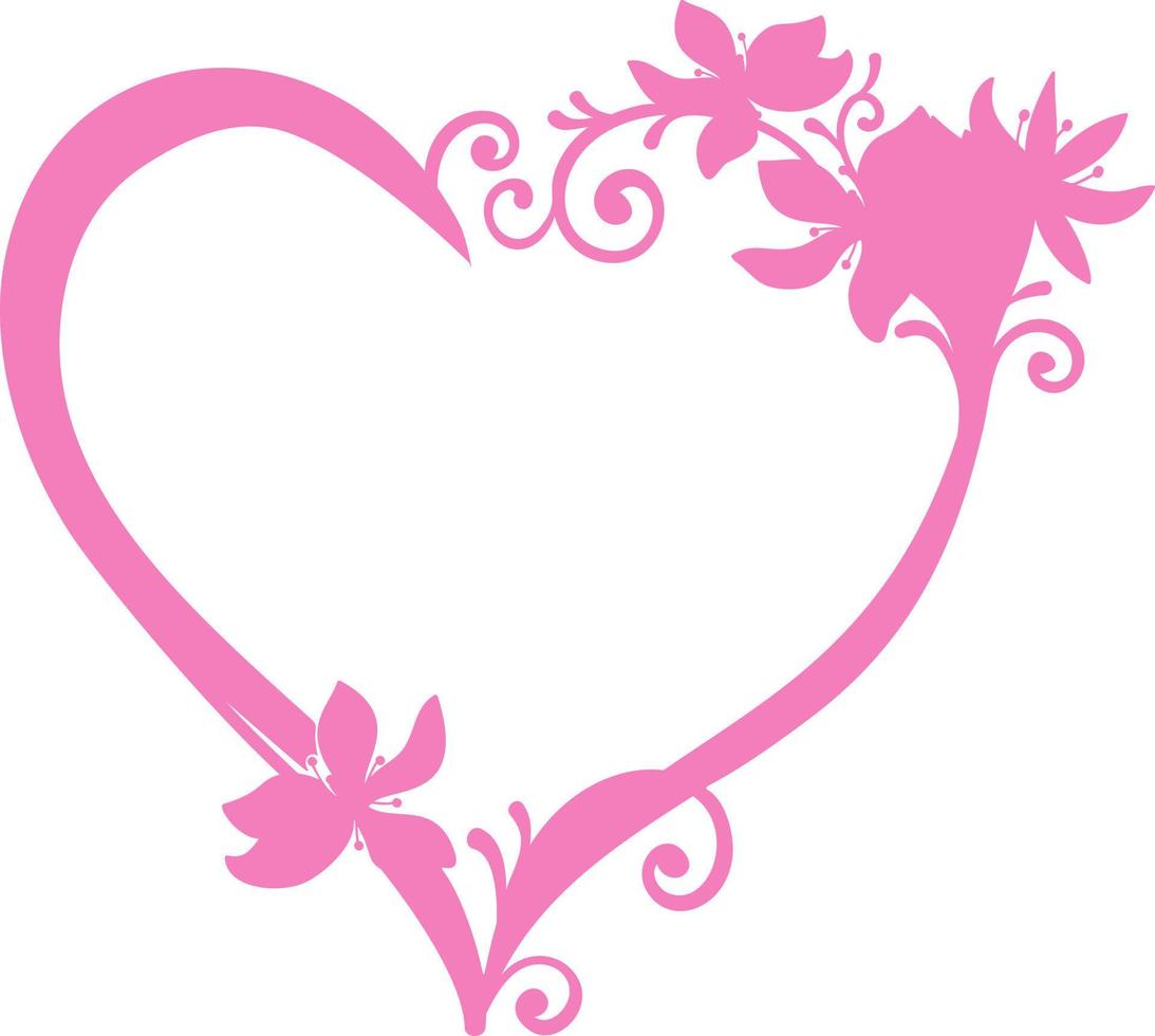 hearts with flowers, frames and decoration. vector