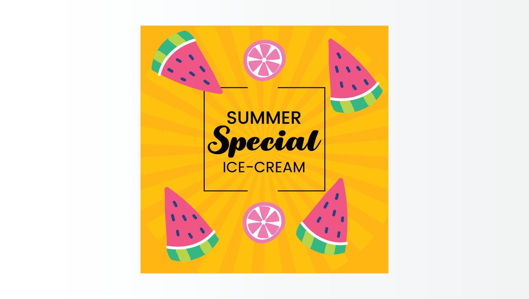 summer vector social media post template