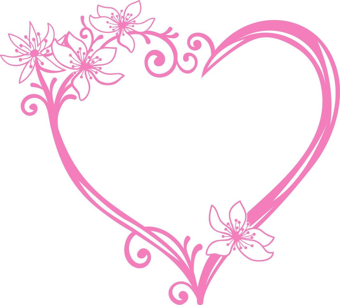 hearts with flowers, frames and decoration. vector