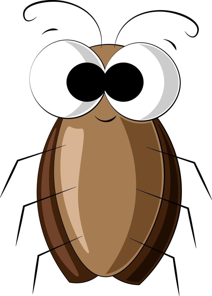 Cute cartoon Cockroach. Draw illustration in color vector