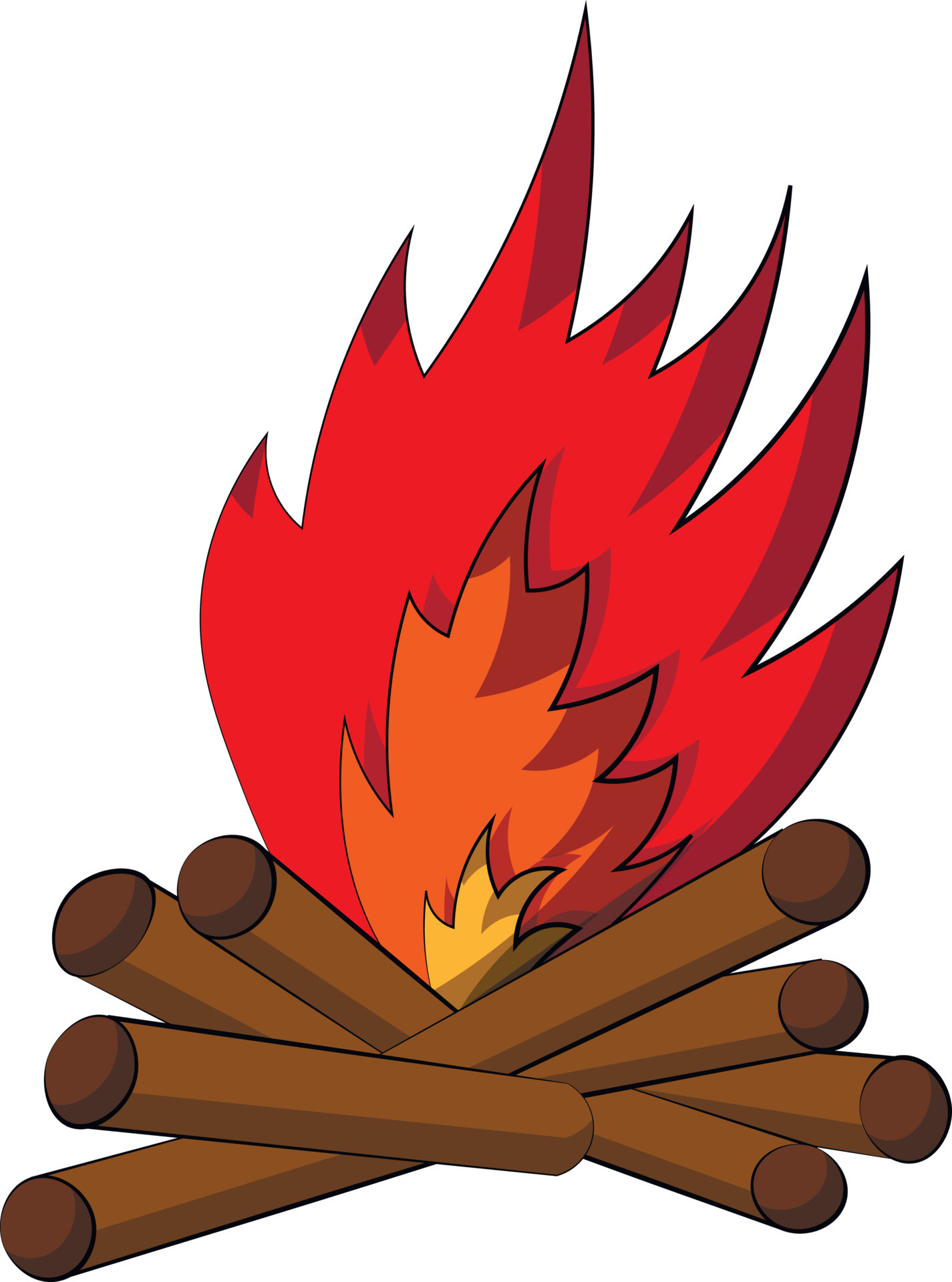 Single element Bonfire. Draw illustration in color 8095191 Vector Art