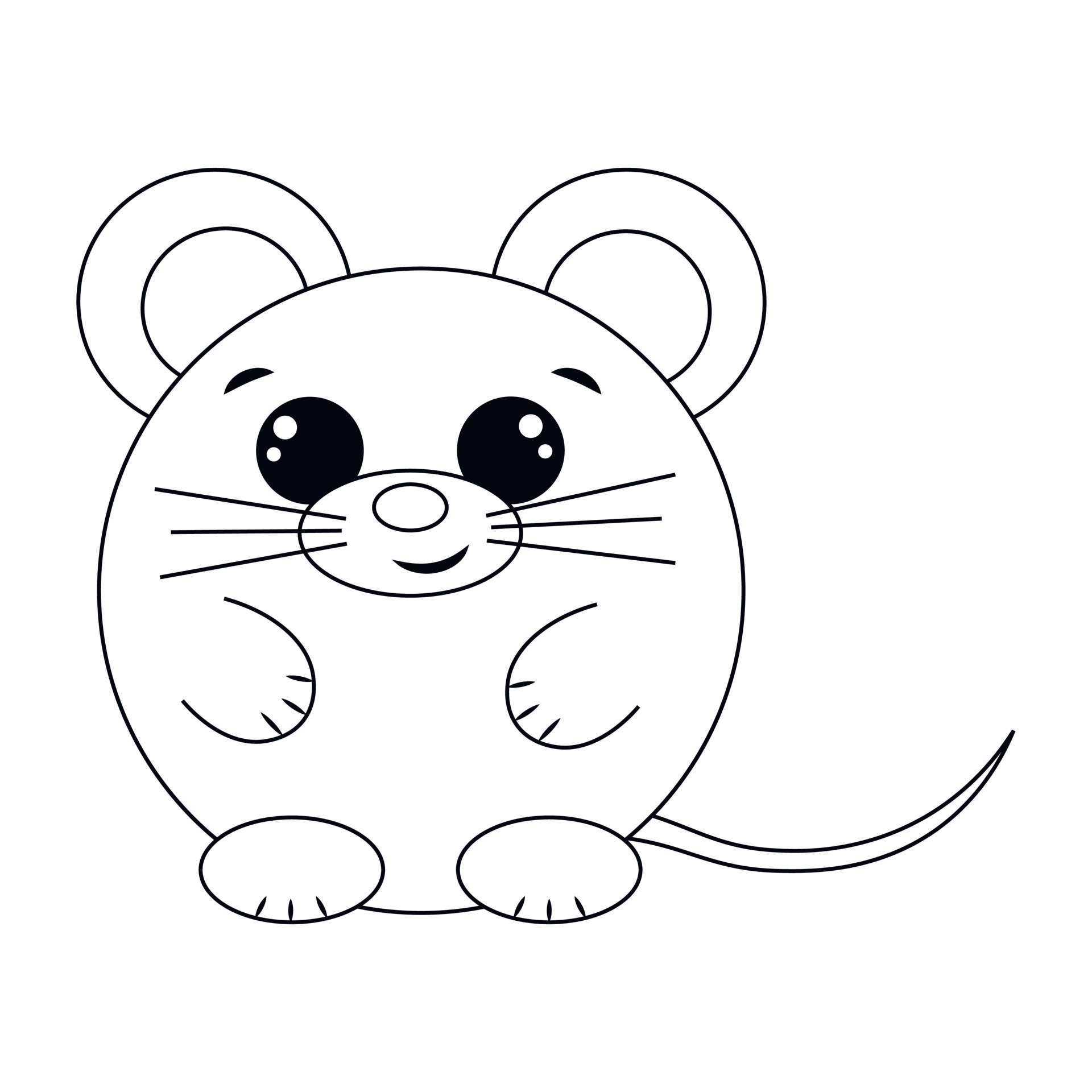 Cute cartoon round Mouse. Draw illustration in black and white 8095229 Vector Art at Vecteezy Cute cartoon round Mouse. Draw illustration in black and white 8095229 Vector Art at Vecteezy