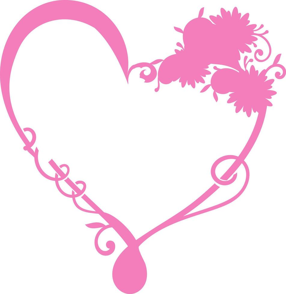 hearts with flowers, frames and decoration. vector