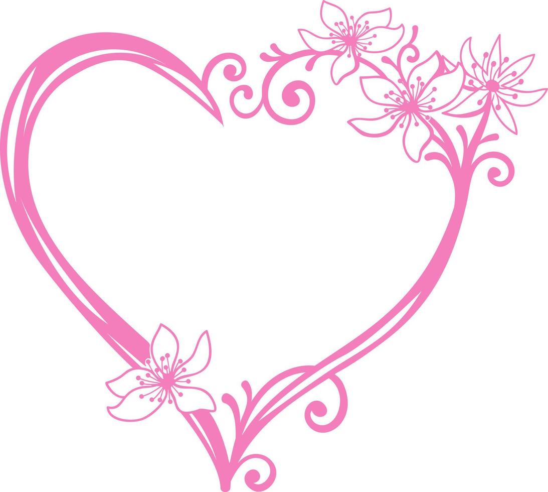 hearts with flowers, frames and decoration. vector