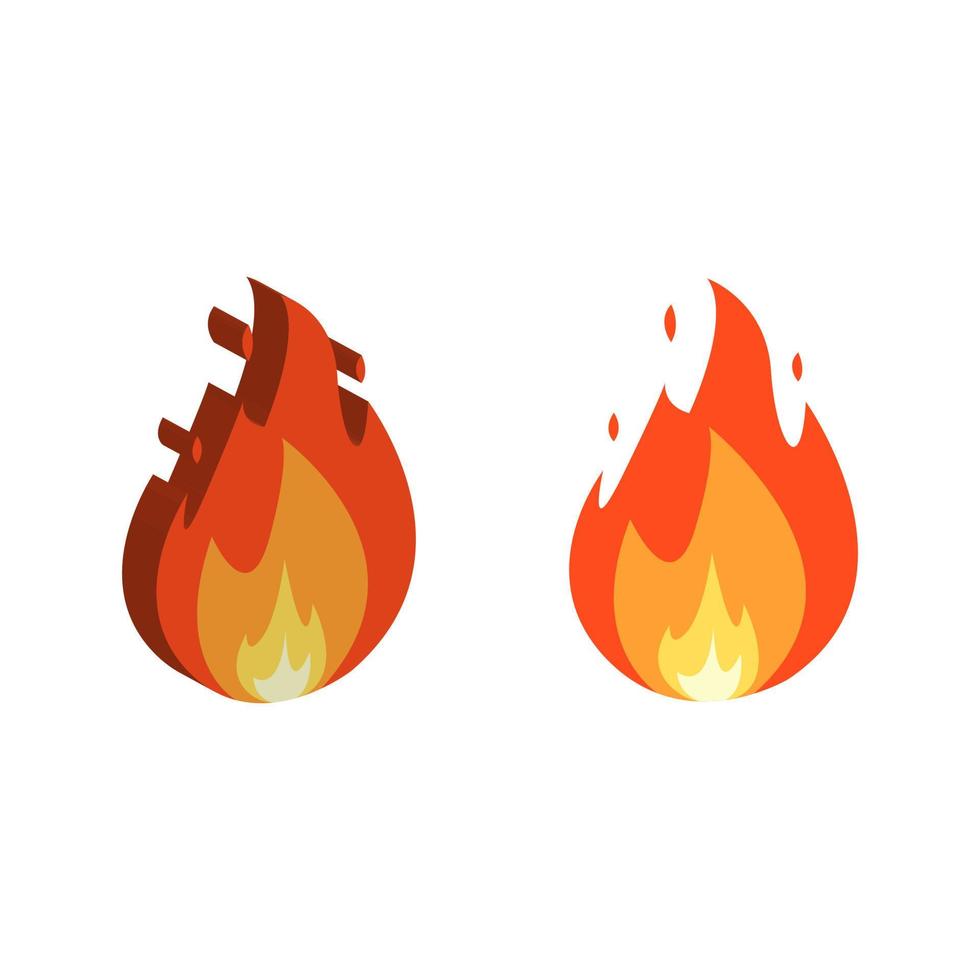 Fire icon illustration Free Vector