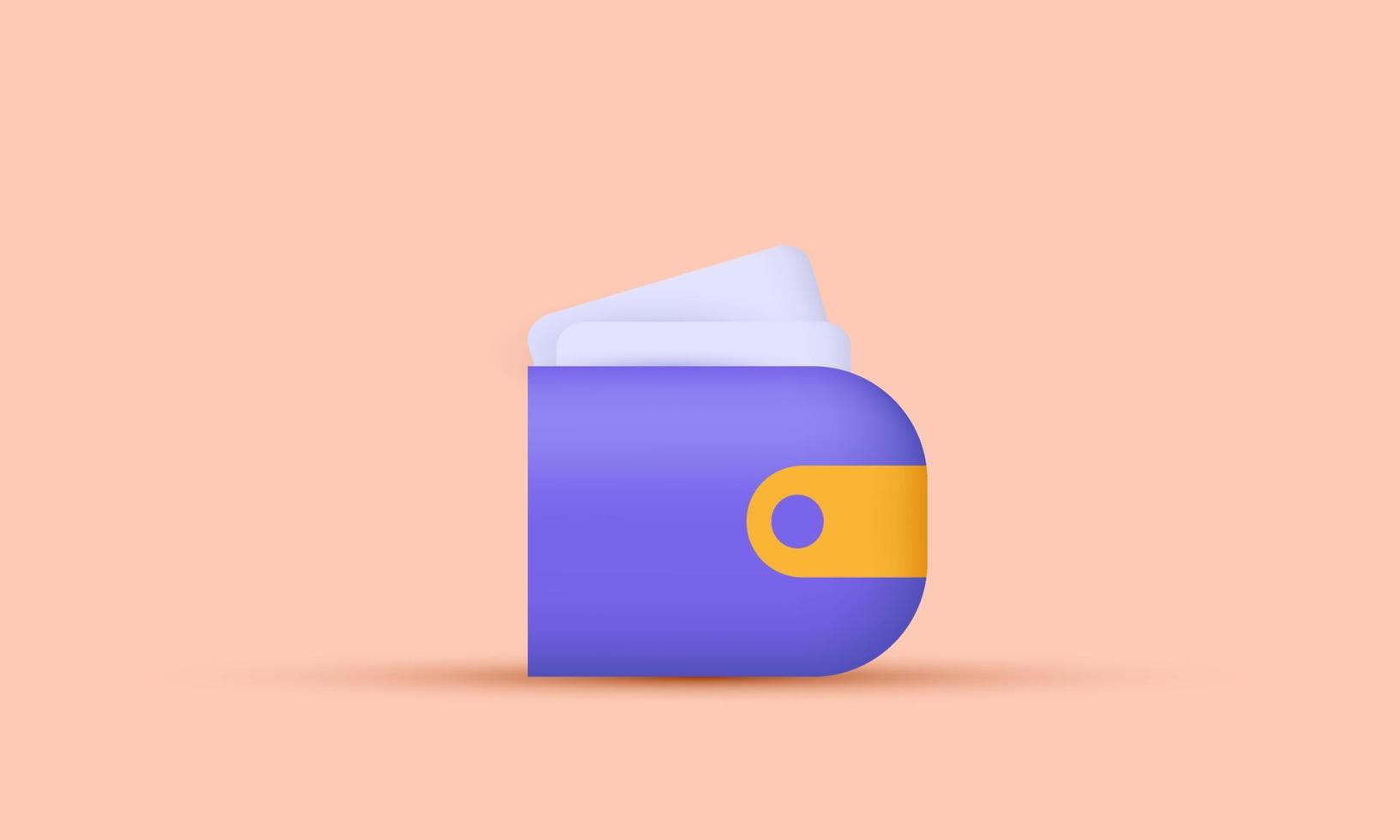 unique render wallet design icon render 3d concept isolated on vector