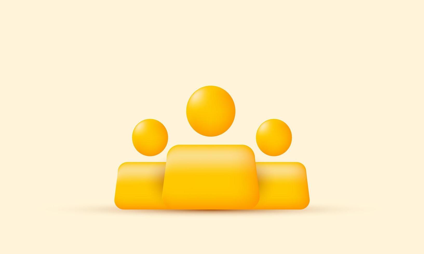 unique render leadership bunch people user 3d isolated on vector