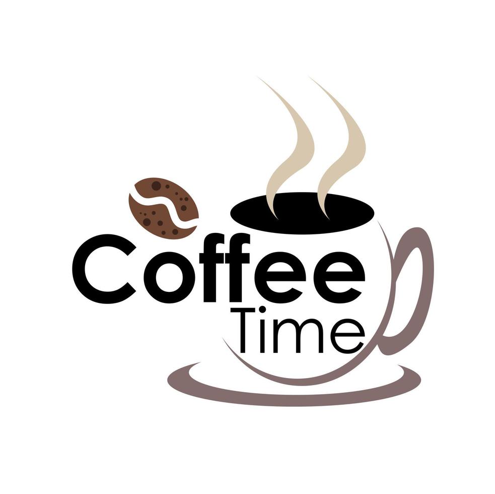 coffee time with smoky hot coffee vector