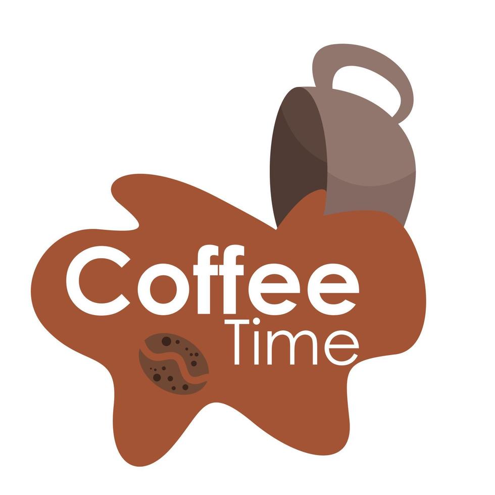 coffee time with spilled coffee vector
