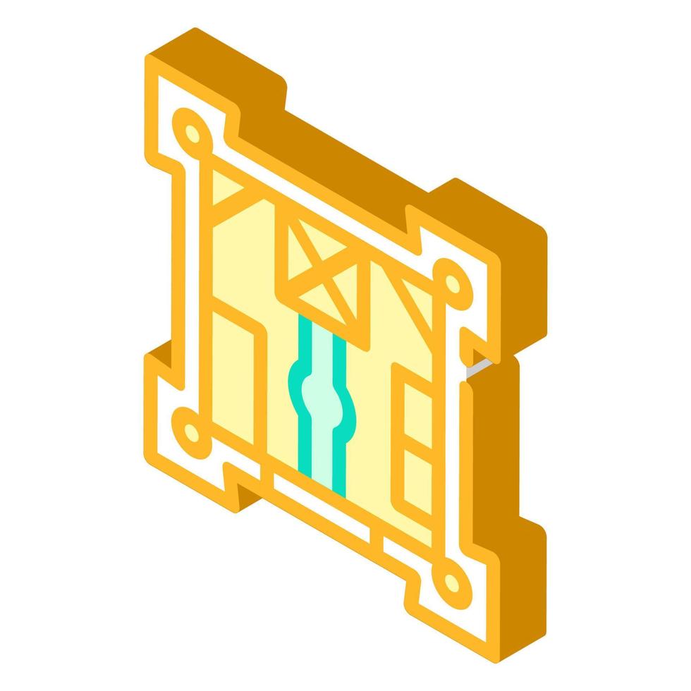 castle plan isometric icon vector illustration color