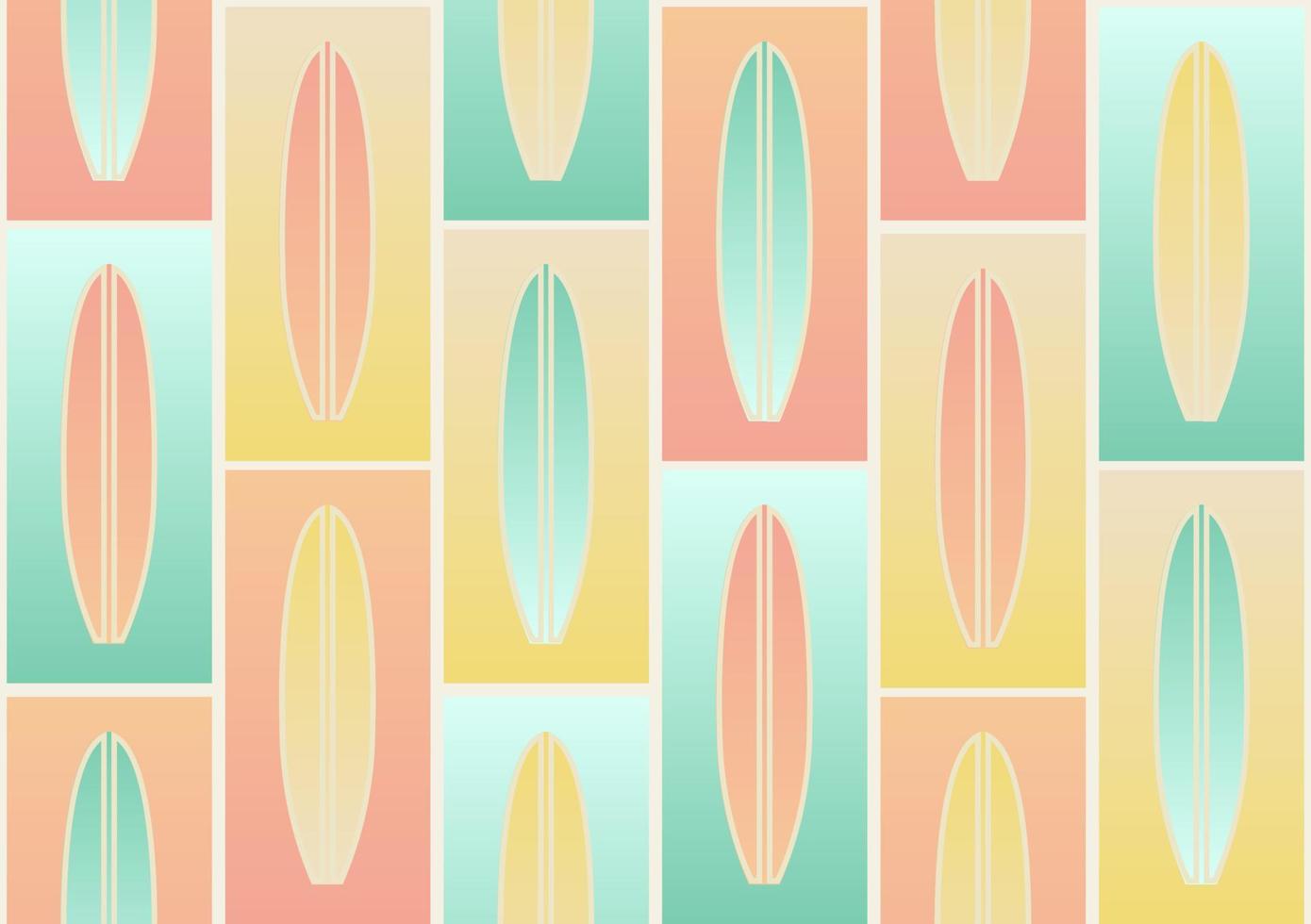 diseño de patrones con tablas de surf, gradientes lindos y coloridos de moda para la decoración de verano vector