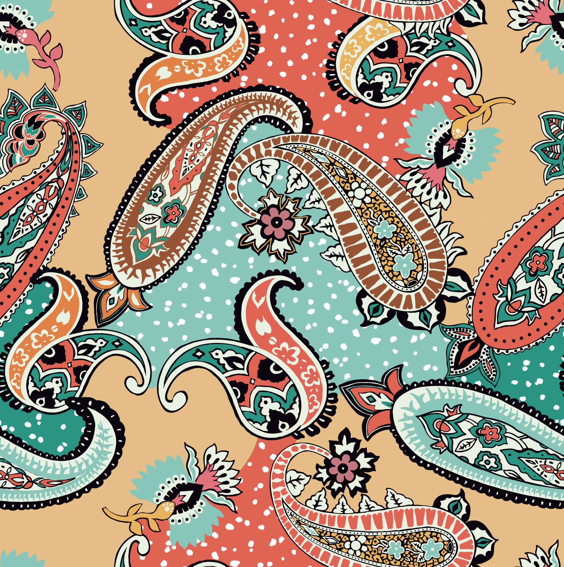 Modern paisley pattern for textiles and decoration 8095921 Vector Art