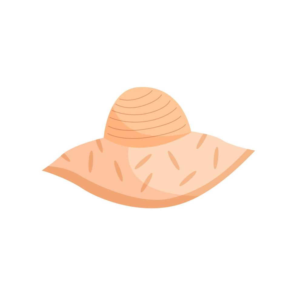 sombrero de verano de paja de ala ancha vector