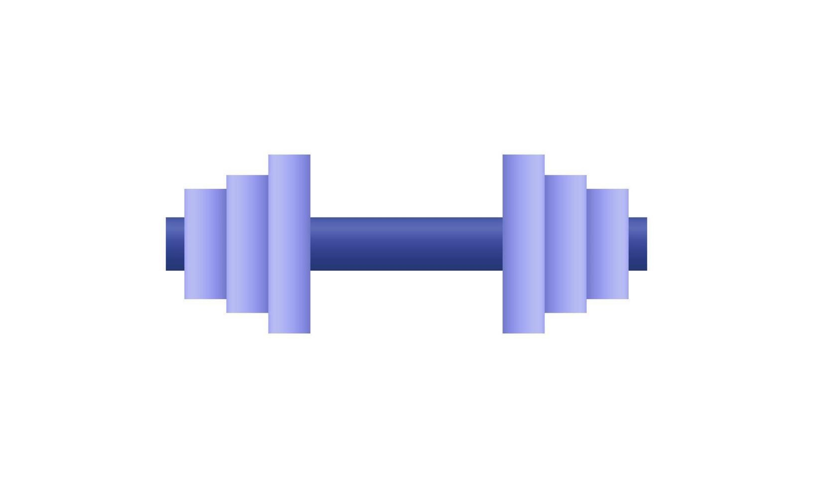 unique 3d style sports gym equipment dumbbell icon isolated on vector