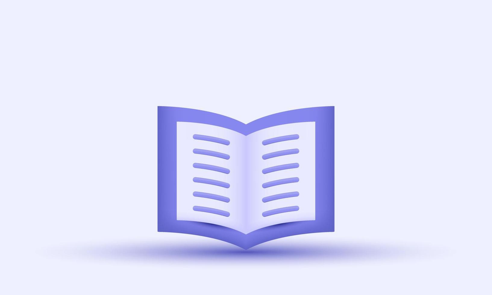 unique 3d open book diary white paper blank design icon isolated on vector