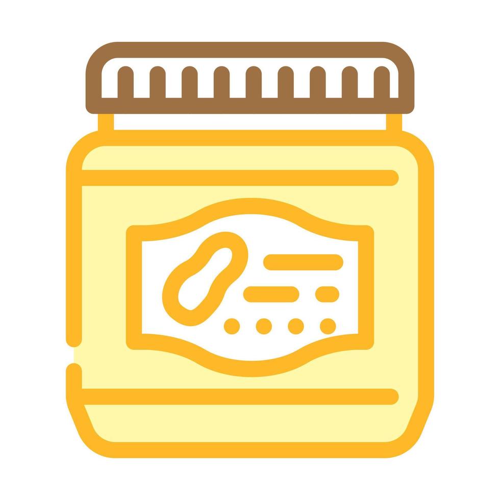 bottle with sweet peanut butter color icon vector illustration