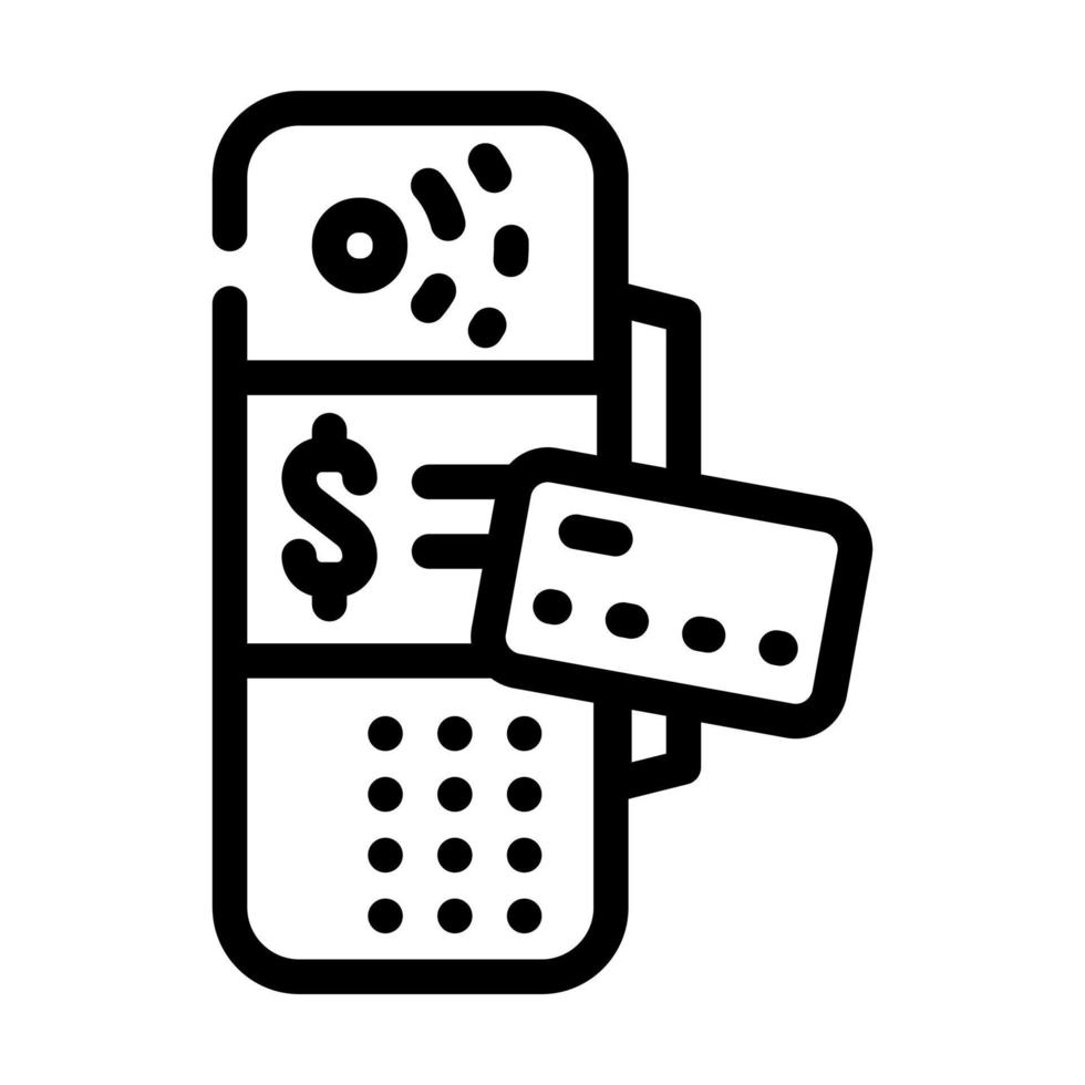 electronic terminal for payment line icon vector illustration