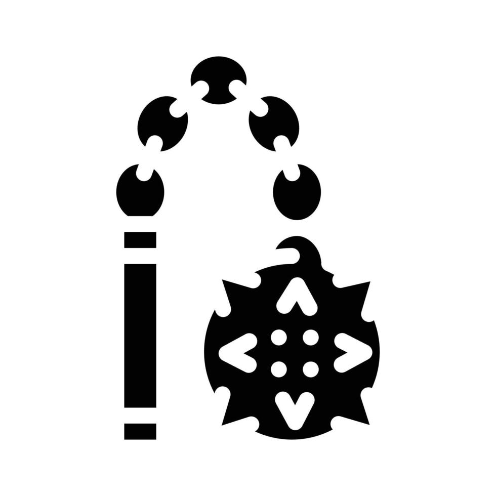 mace weapon glyph icon vector black illustration