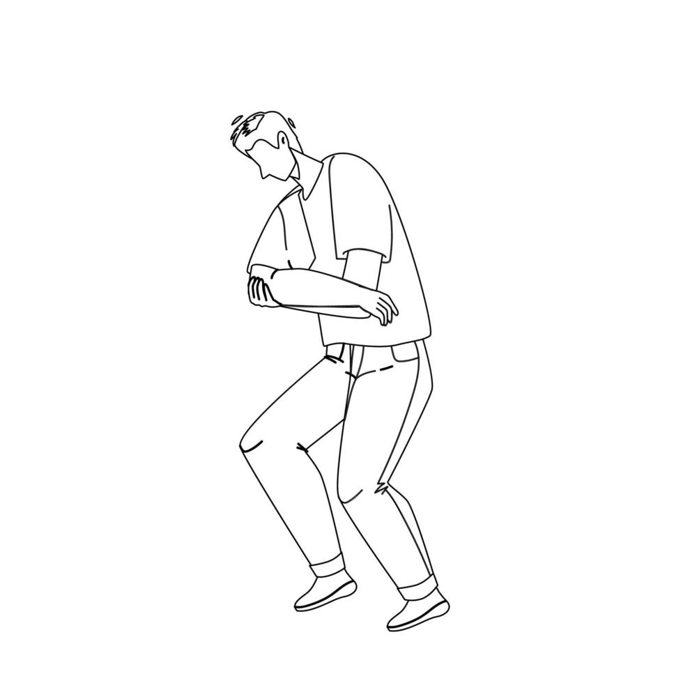 Elbow Pain Rheumatism Feeling Sad Young Man Vector