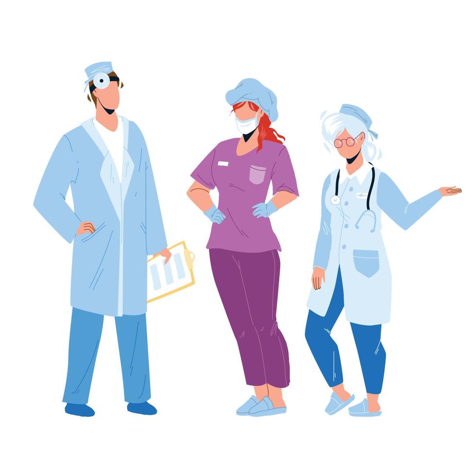 Hospital People Doctor And Nurse Colleagues Vector