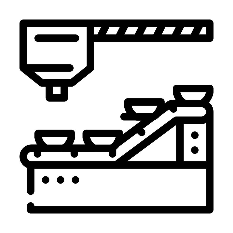 food packaging line line icon vector illustration