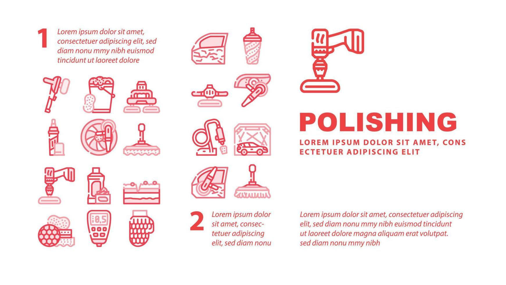 Car Polishing Tool Landing Header Vector