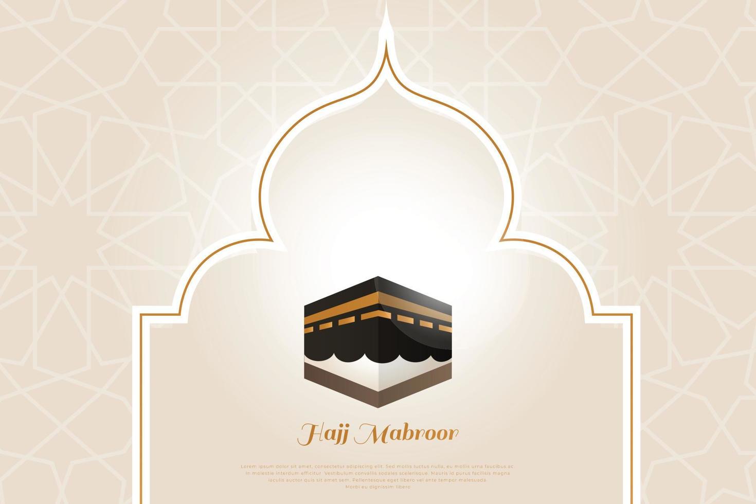 islamic pilgrimage with religious site background vector