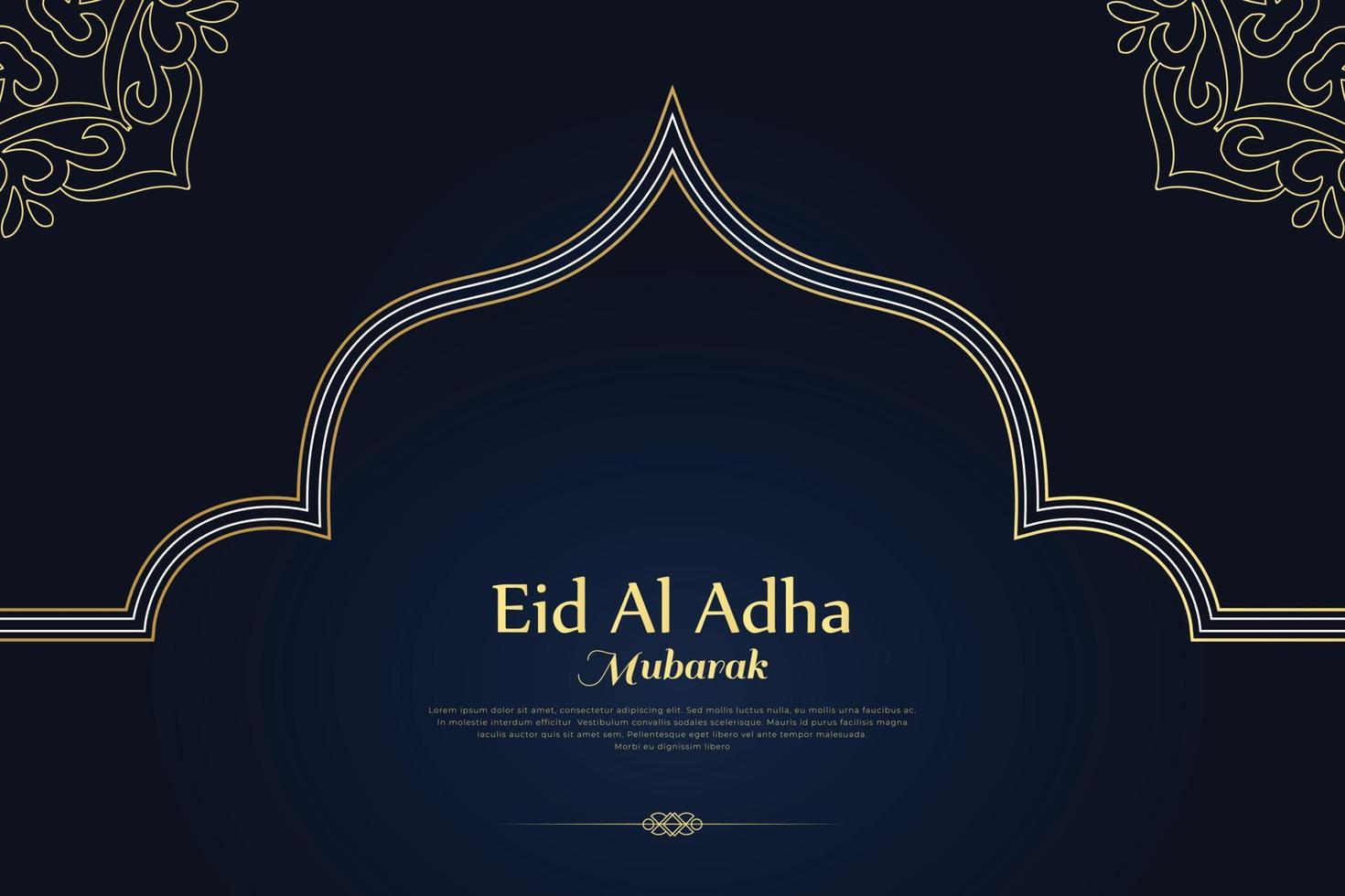 eid al adha mubarak islamic background vector