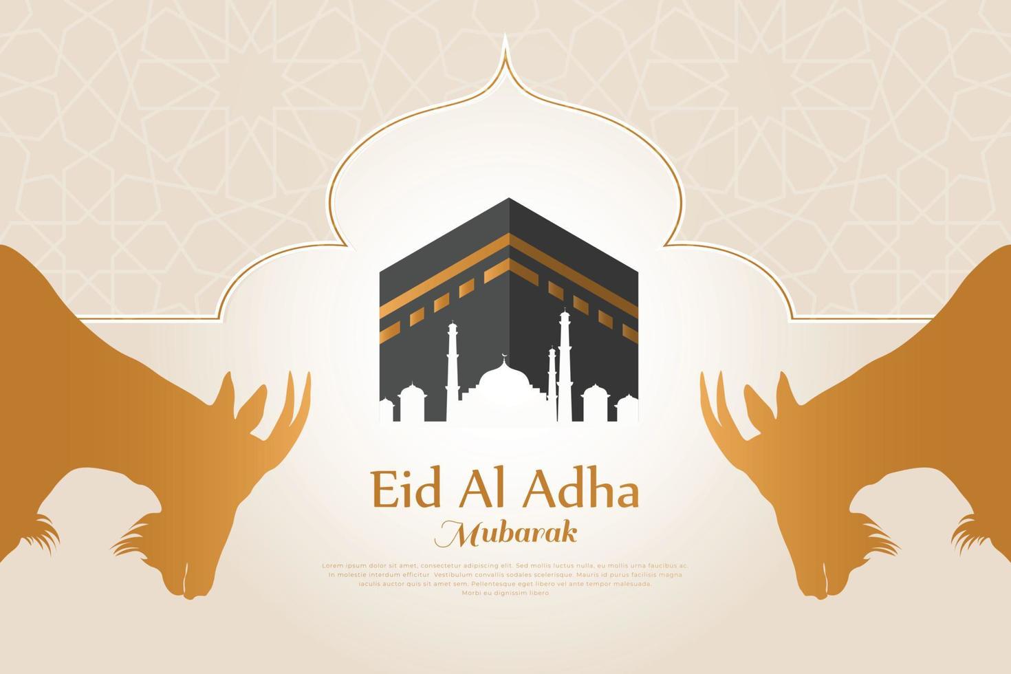 eid al adha mubarak fondo islámico vector