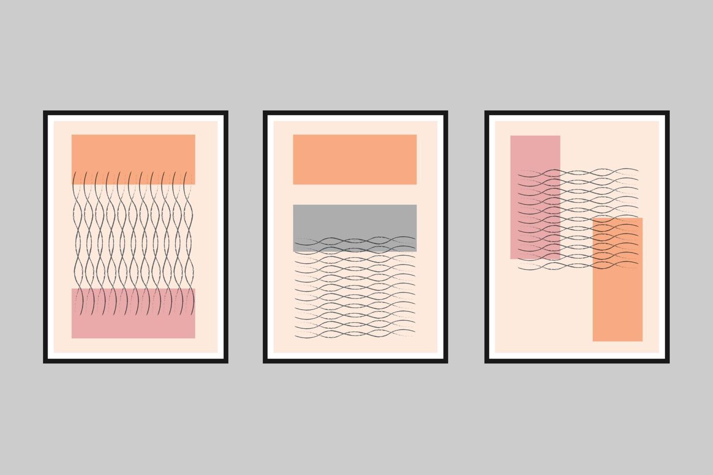 abstract modern wall art print collection vector