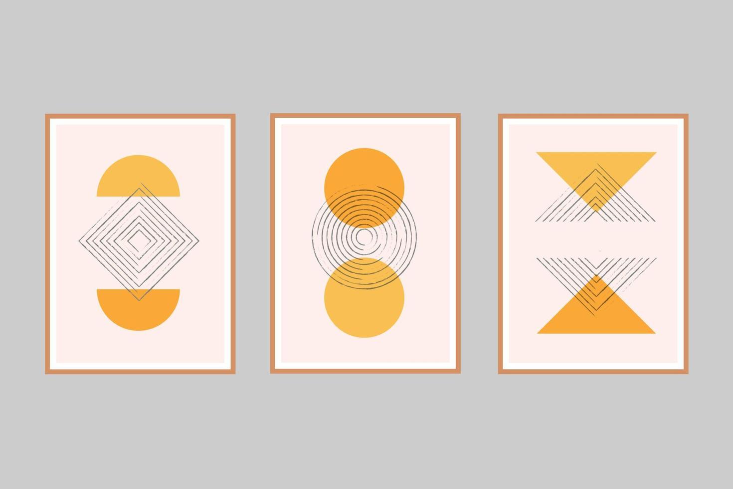 abstract modern wall art print collection vector