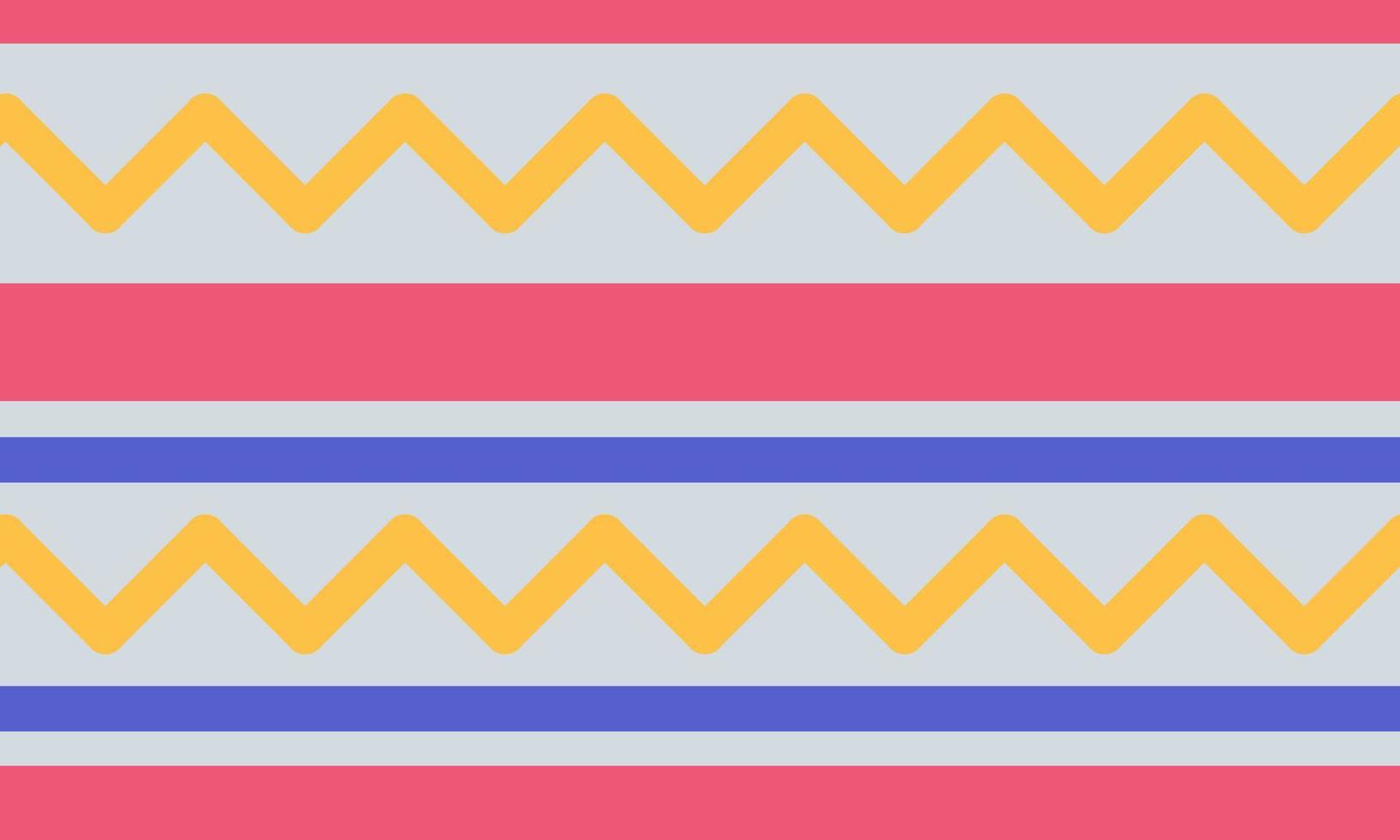 Seamless pattern background theme, color straight lines and pretty zigzag lines vector