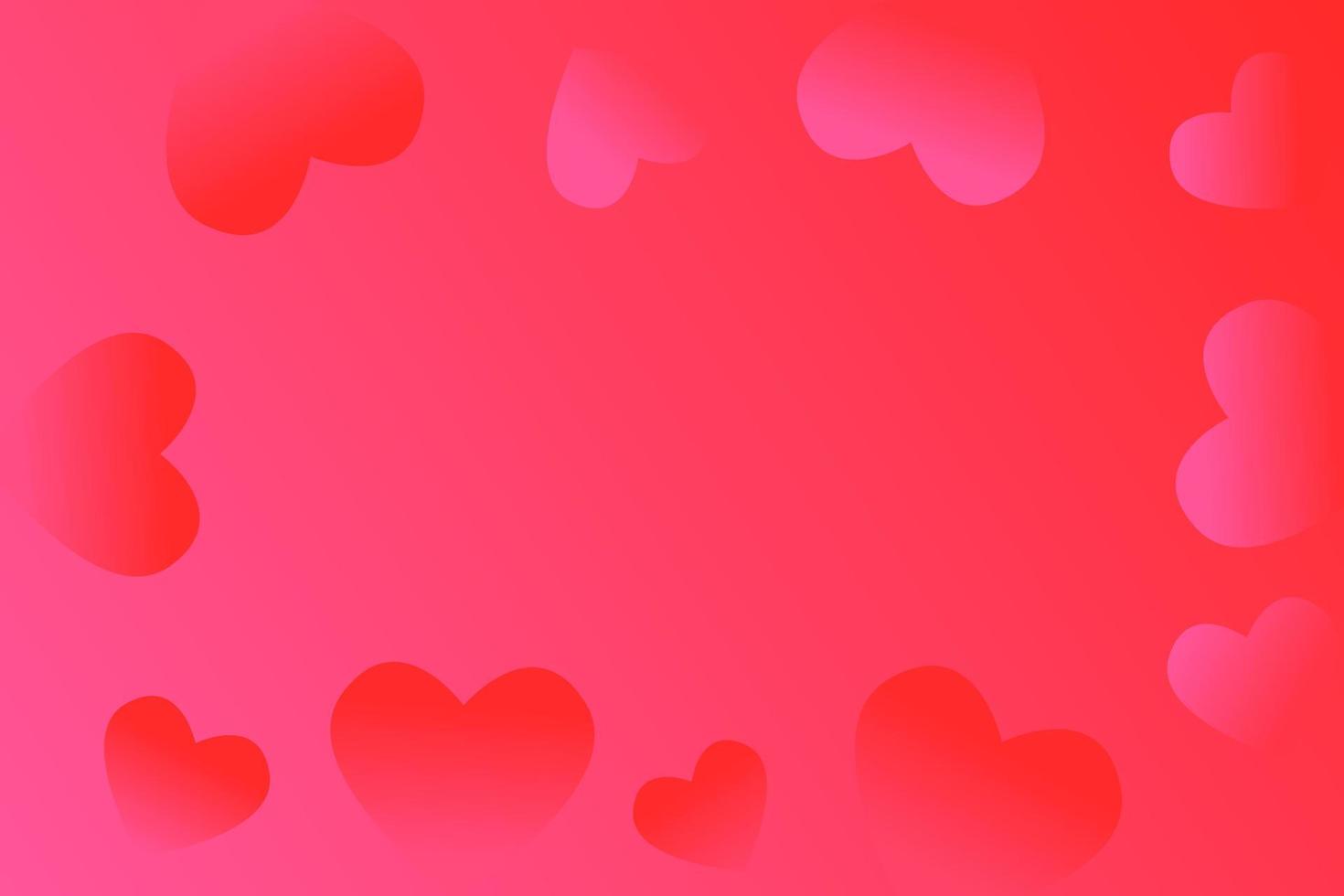 Love heart background with red and pink gradations vector