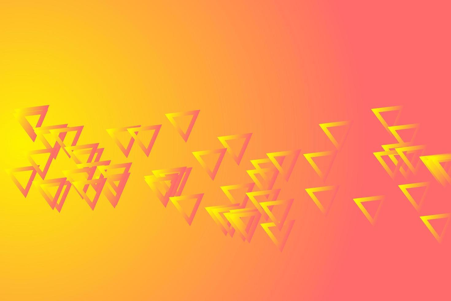 Red yellow gradient background with scattered small triangles vector