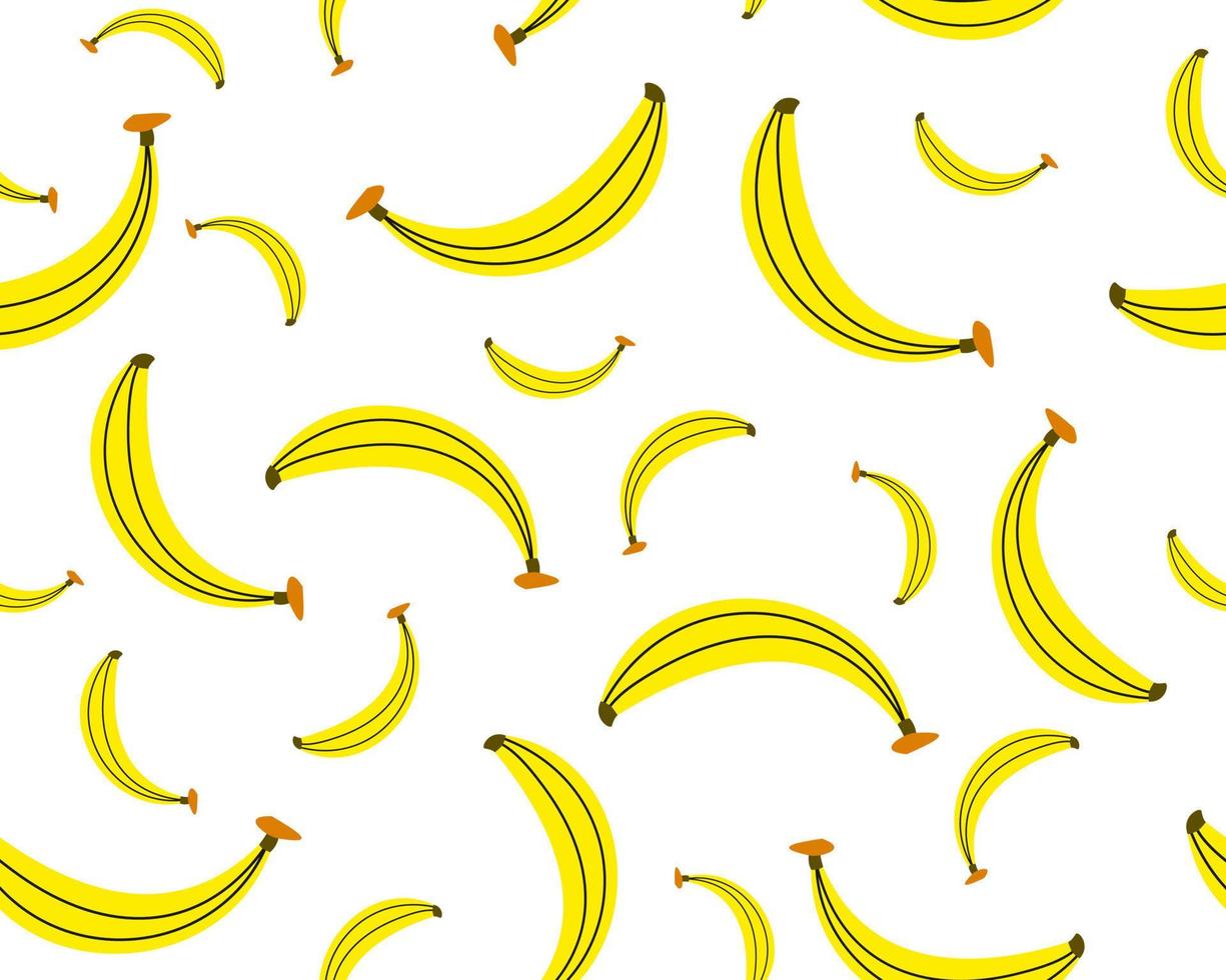 Cute and funny yellow banana. seamless pattern vector