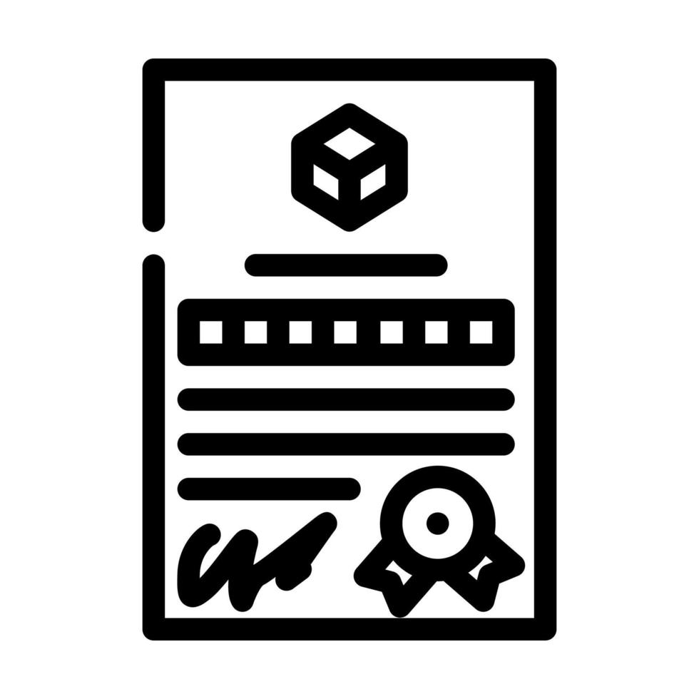 patent document for production line icon vector illustration