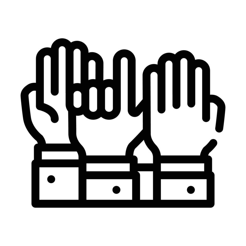 signo de ilustración de vector de icono de línea de votación de mano