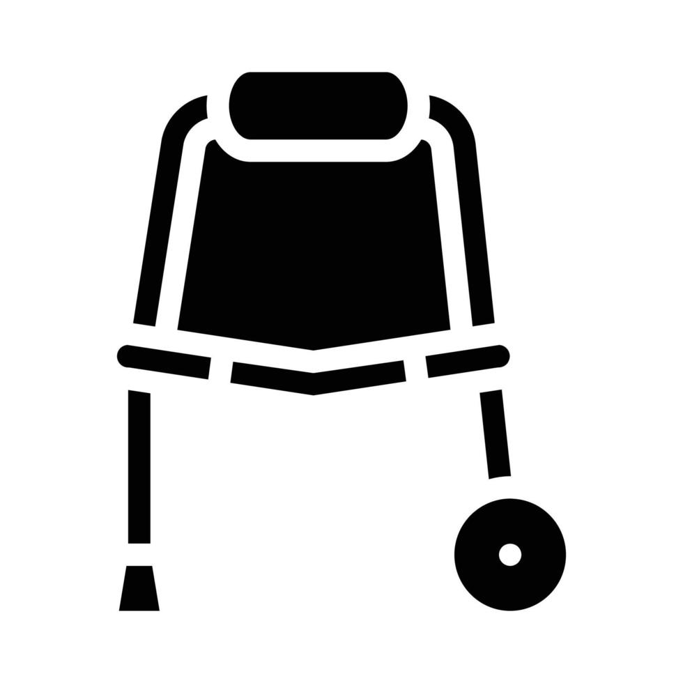 walker for old human glyph icon vector illustration