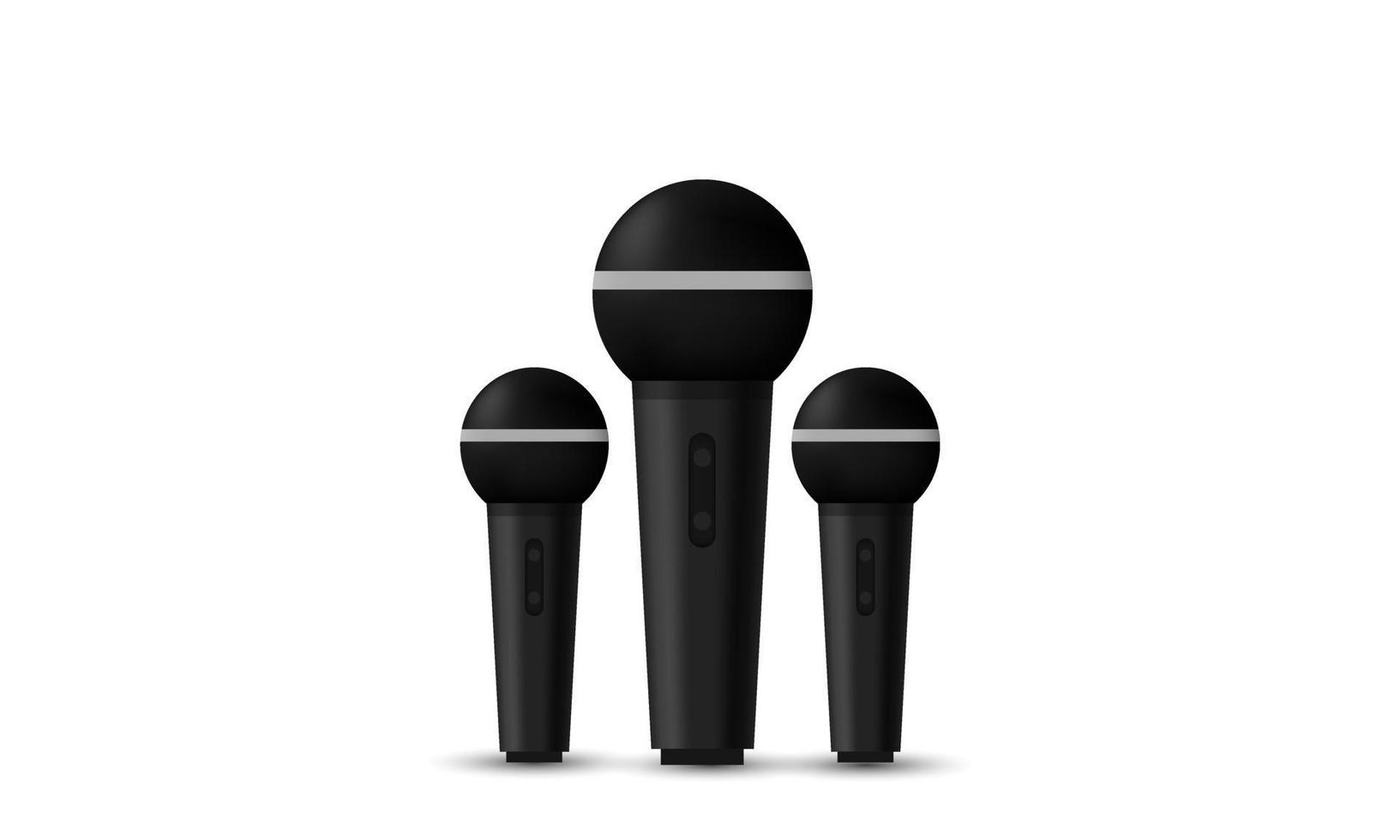 unique 3d realistic microphones isolated on vector
